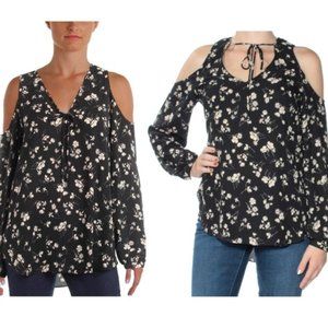NWT Ralph Lauren Black floral cold shoulder blouse